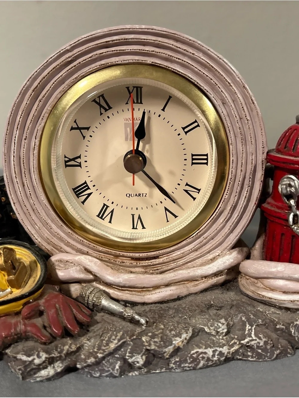 Vintage red hats of courage clock and it works
